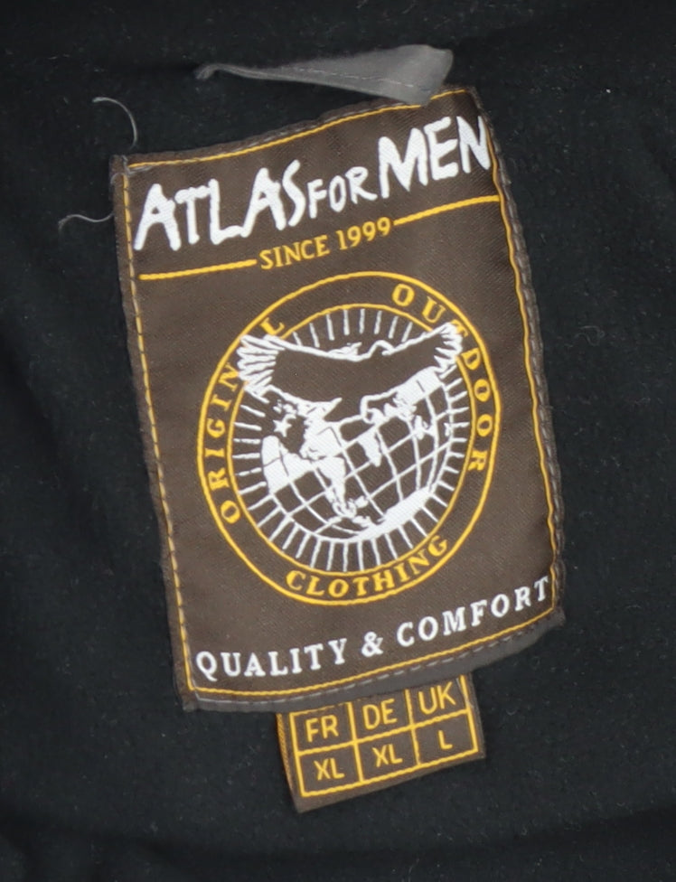 Atlas For Men Grey Water Resistant Parka Jacket L Men's Outdoor Wear