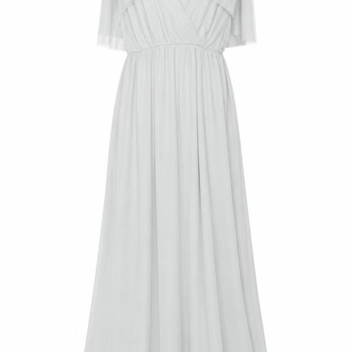 Folkster Women Green Long Maxi Dress S V-Neck Elegant Formal Gown