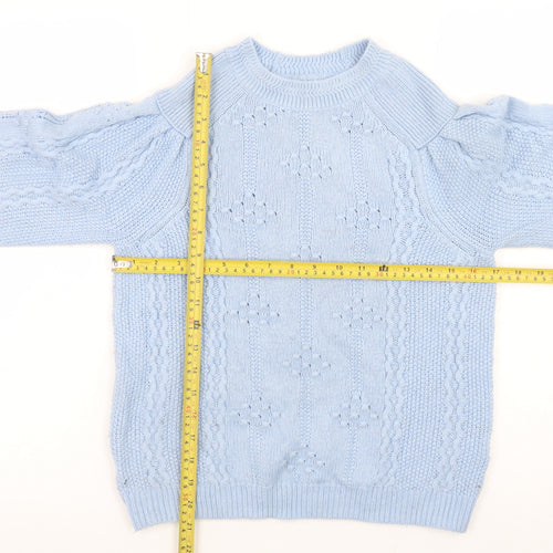 Marks and Spencer Per Una Women’s Blue Cable-Knit Jumper Size 8