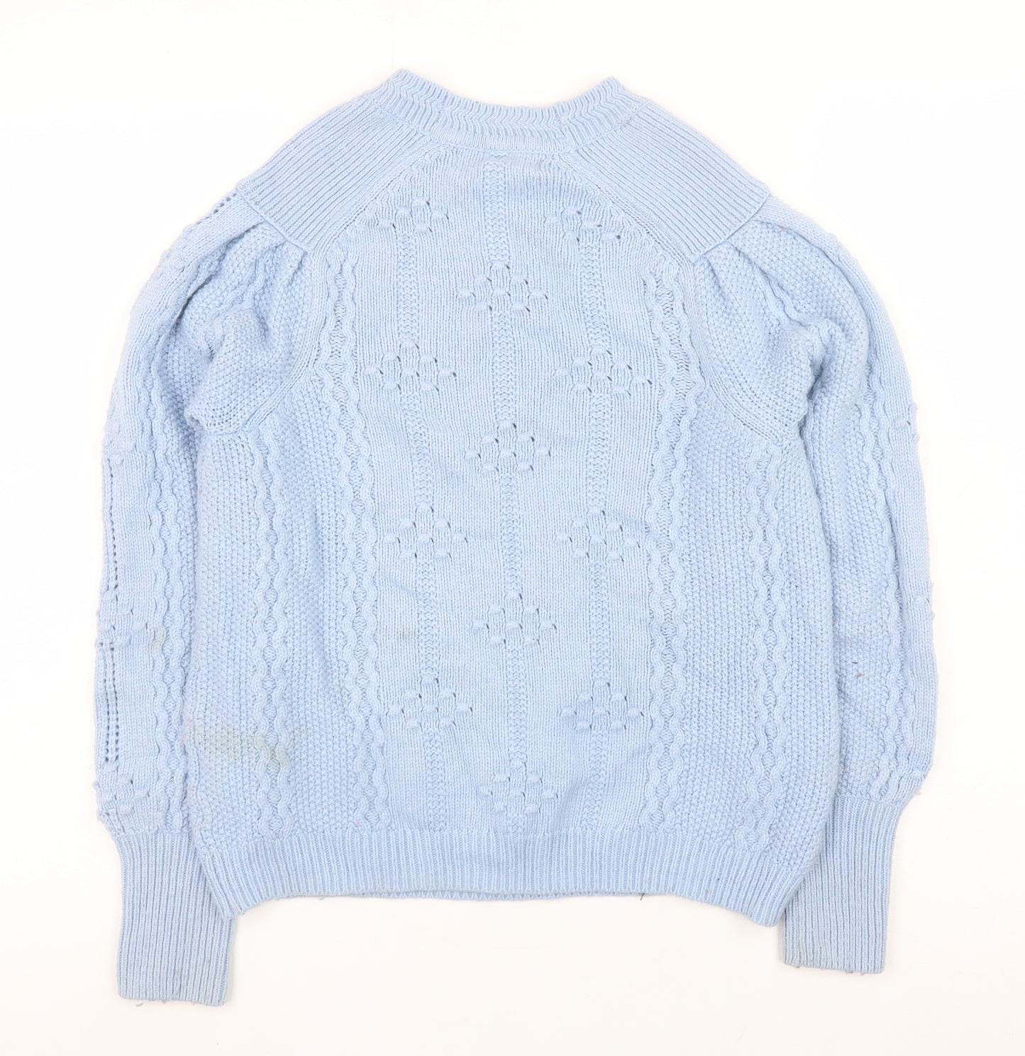 Marks and Spencer Per Una Women’s Blue Cable-Knit Jumper Size 8