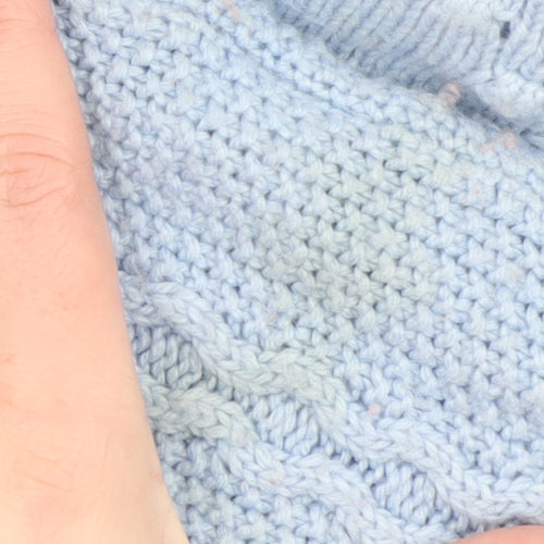 Marks and Spencer Per Una Women’s Blue Cable-Knit Jumper Size 8