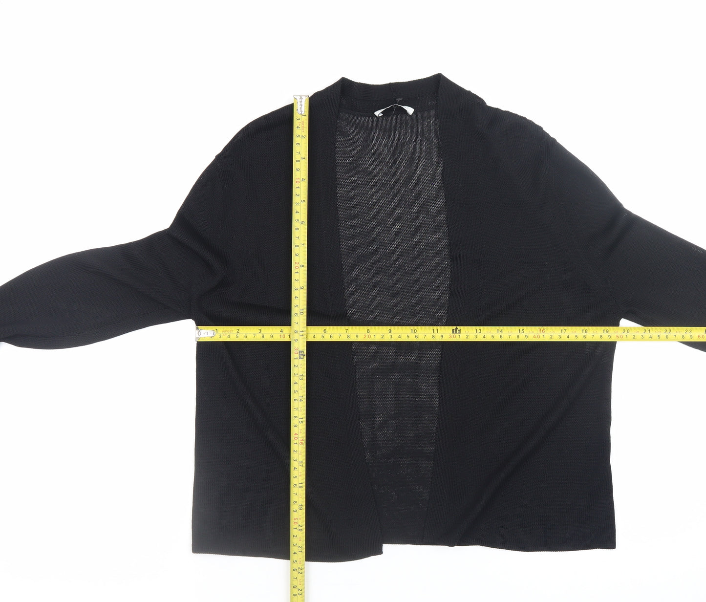 Nicole Farhi Women's Black Knit Open Cardigan M