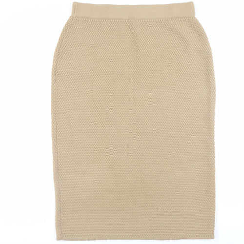Y.A.S Womens Beige Wool Blend Midi Pencil Skirt UK 12