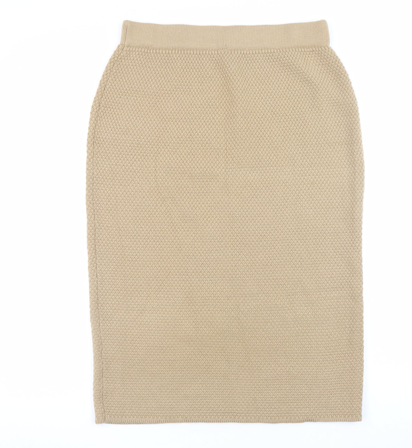 Y.A.S Womens Beige Wool Blend Midi Pencil Skirt UK 12