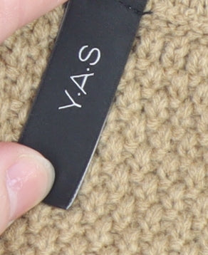 Y.A.S Womens Beige Wool Blend Midi Pencil Skirt UK 12