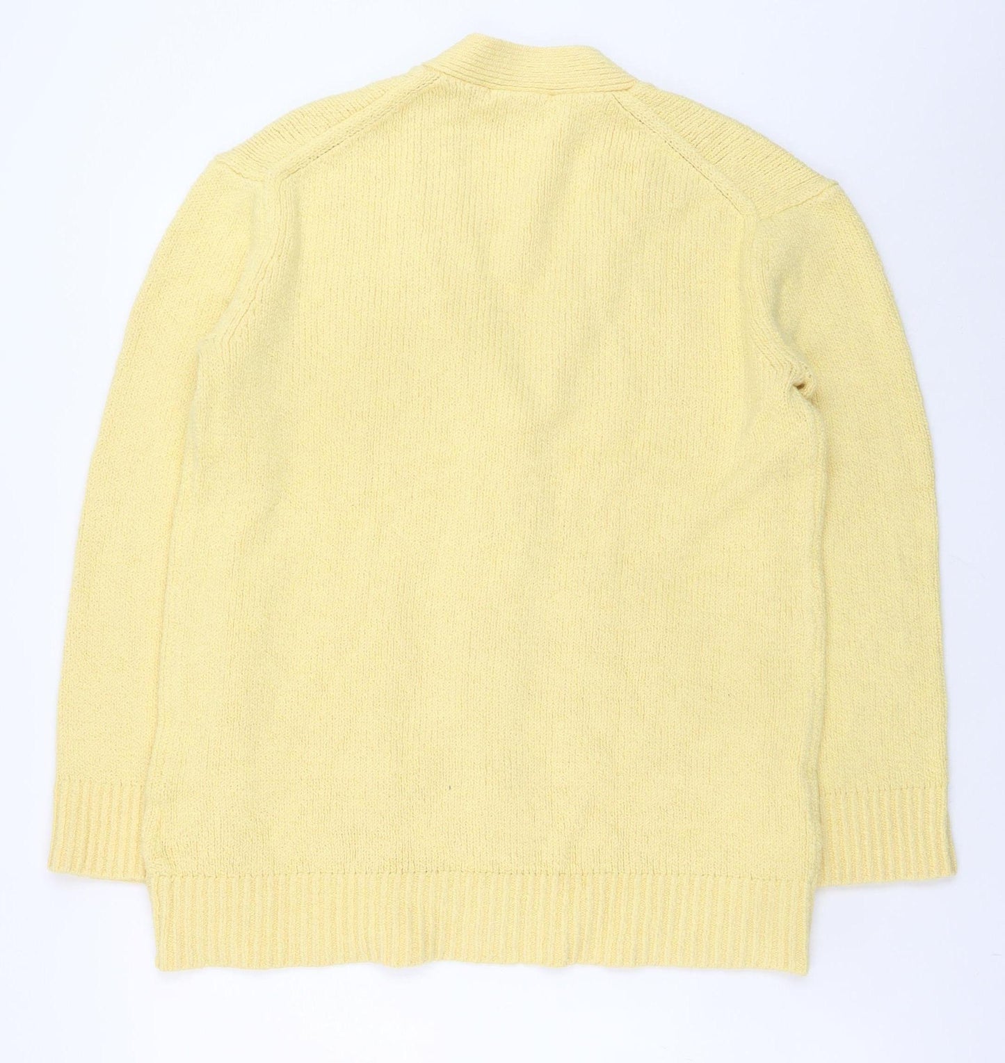 Uniqlo Women’s Yellow V-Neck Knit Cardigan Size M Lightweight Cotton Blend