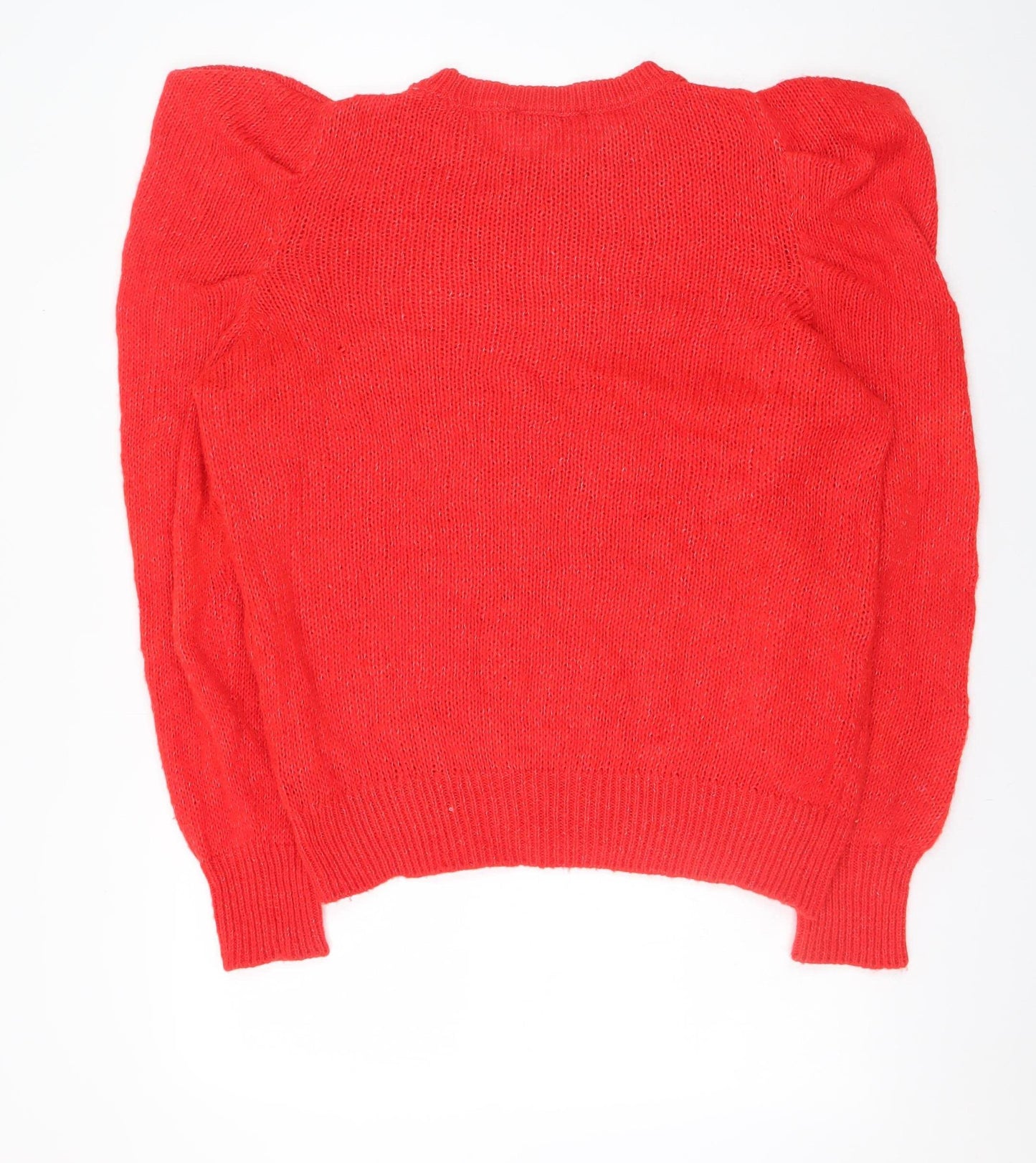 George Women’s Red Puff Sleeve Knit Jumper Size L