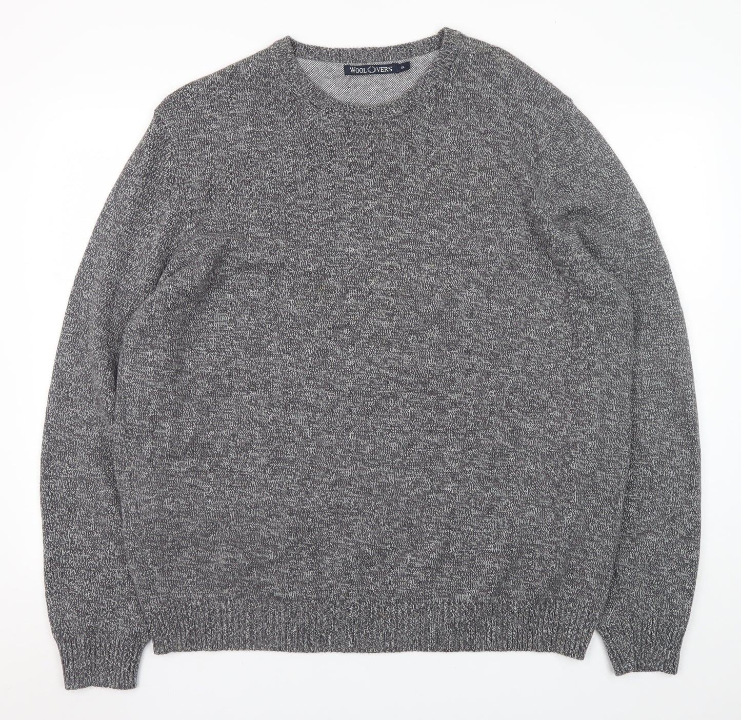 Woolovers Men's Grey Cotton Crew Neck Jumper XL