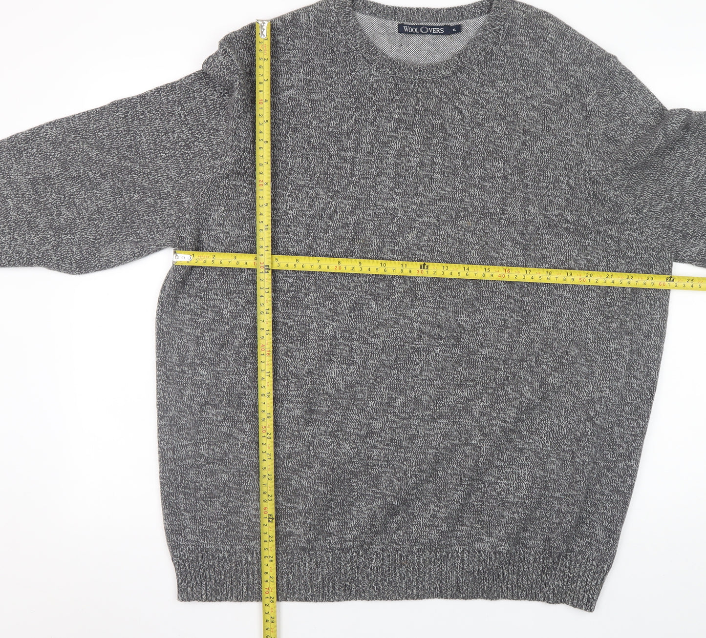 Woolovers Men's Grey Cotton Crew Neck Jumper XL