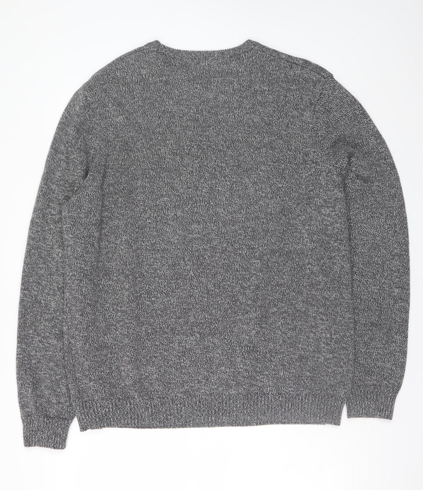 Woolovers Men's Grey Cotton Crew Neck Jumper XL