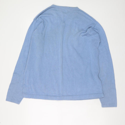 GAP Men's Blue Cotton V-Neck Pullover Jumper Size L