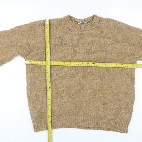 Mango Women Beige Wool Blend Pullover Jumper XS Classic Knit