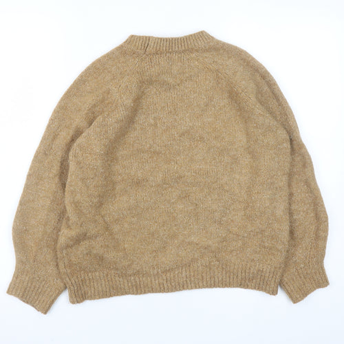 Mango Women Beige Wool Blend Pullover Jumper XS Classic Knit