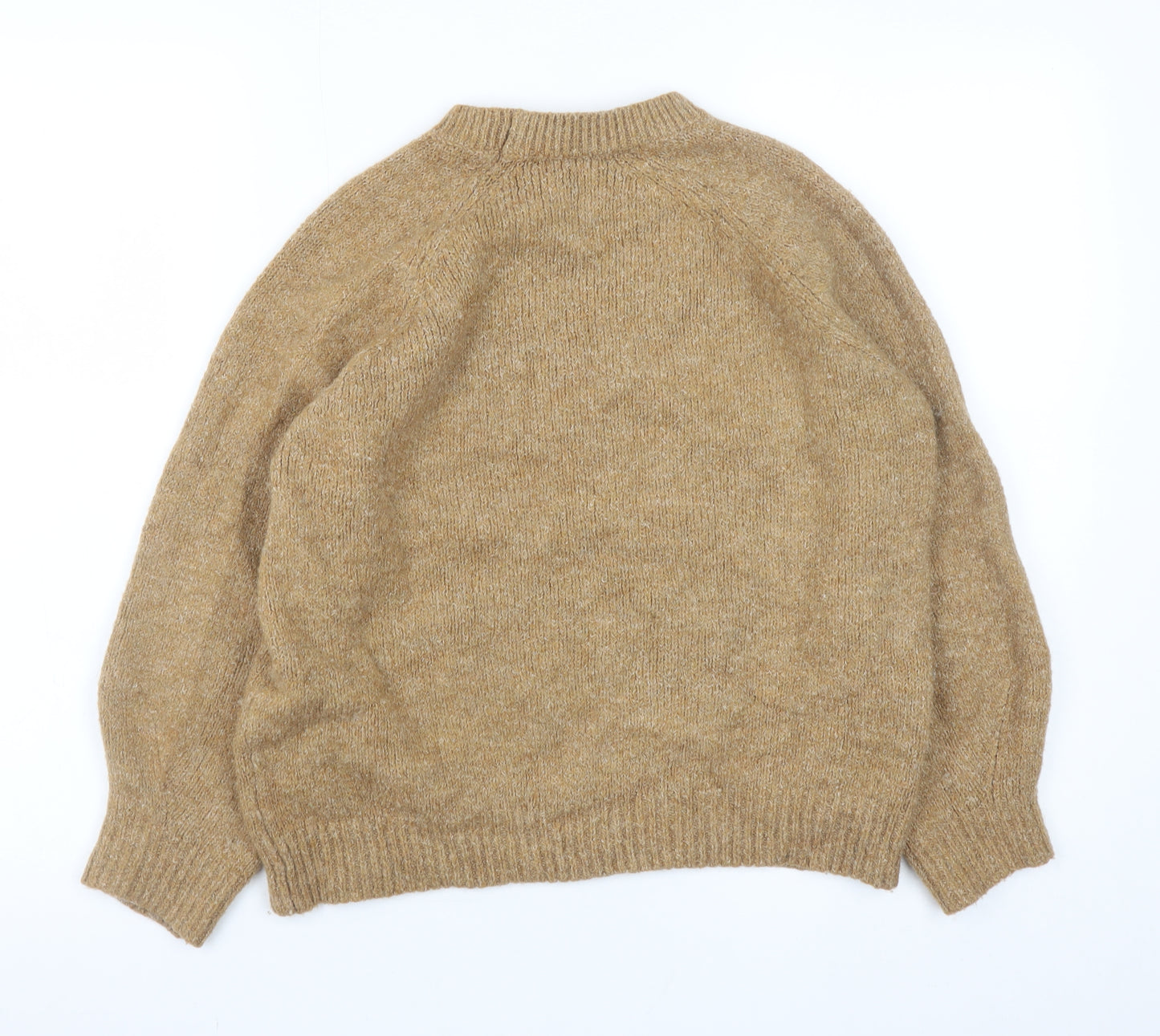 Mango Women Beige Wool Blend Pullover Jumper XS Classic Knit