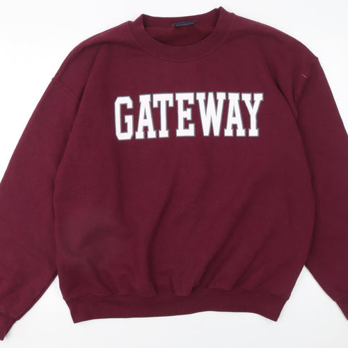 MV Sport Women's Burgundy Gateway Sweatshirt L Cotton Blend