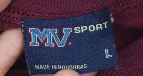 MV Sport Women's Burgundy Gateway Sweatshirt L Cotton Blend