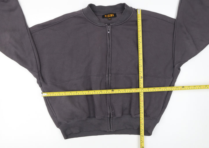 Rising Women Grey Full Zip Sweatshirt M/L Cotton Blend Casual