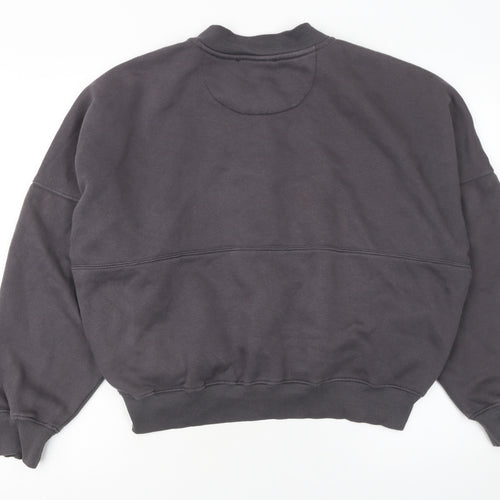 Rising Women Grey Full Zip Sweatshirt M/L Cotton Blend Casual