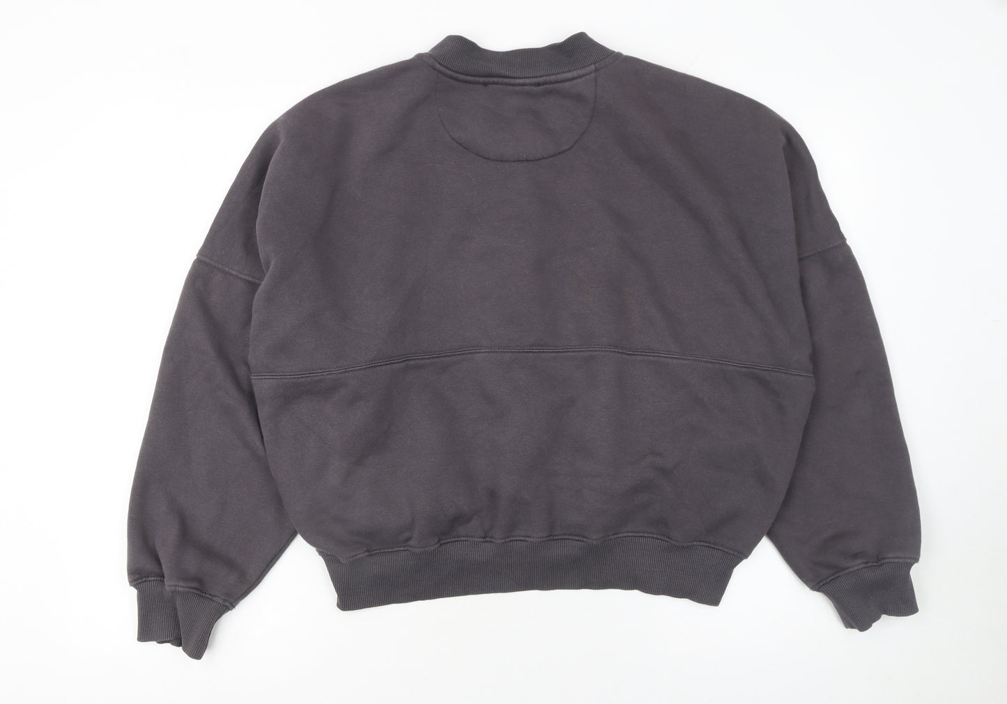 Rising Women Grey Full Zip Sweatshirt M/L Cotton Blend Casual