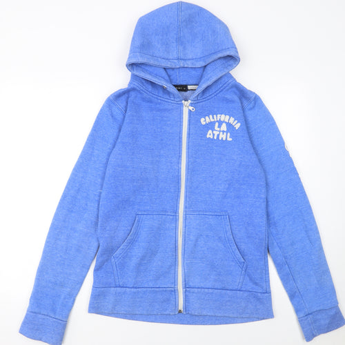 Exhibit Womens Blue Full Zip Hoodie Size 14 California Print