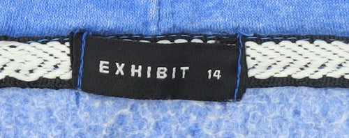 Exhibit Womens Blue Full Zip Hoodie Size 14 California Print