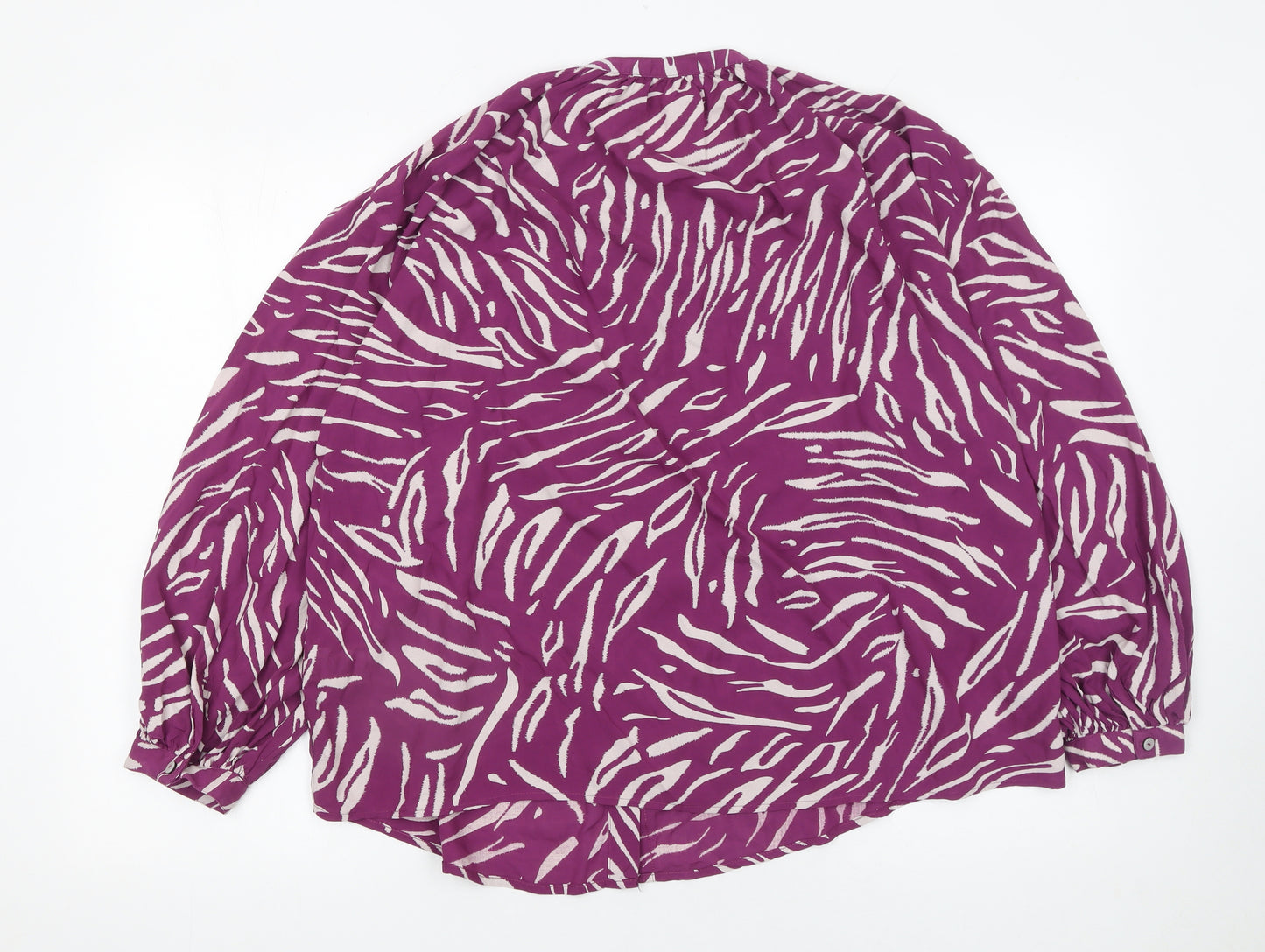 Marks and Spencer Women’s Purple Animal Print Blouse Size 10 Long Sleeve