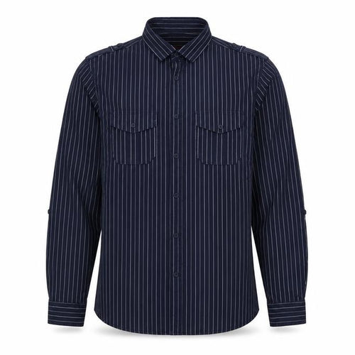 Burton Men's Blue Striped Long Sleeve Cotton Button-Up Shirt L