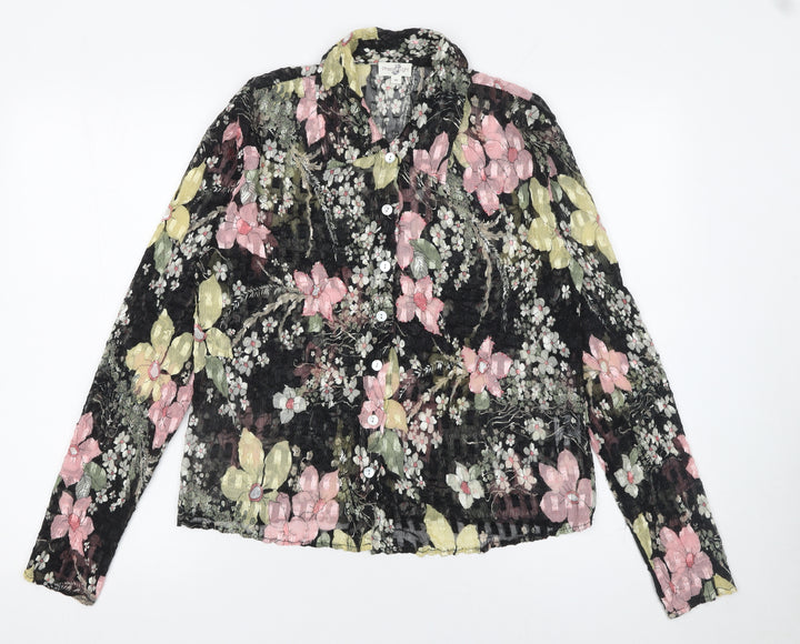 Phase Eight Women's Multicoloured Floral Button-Up Blouse Size M