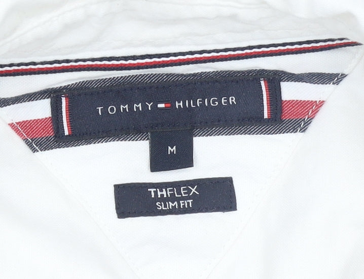Tommy Hilfiger Men’s White Slim Fit Button-Up Shirt Size M