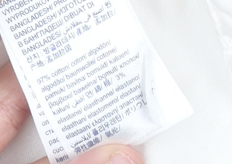 Tommy Hilfiger Men’s White Slim Fit Button-Up Shirt Size M