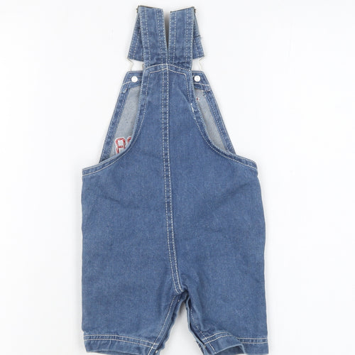 Lee Cooper Boys Blue Denim Romper 3-6 Months Adjustable Dungaree Style