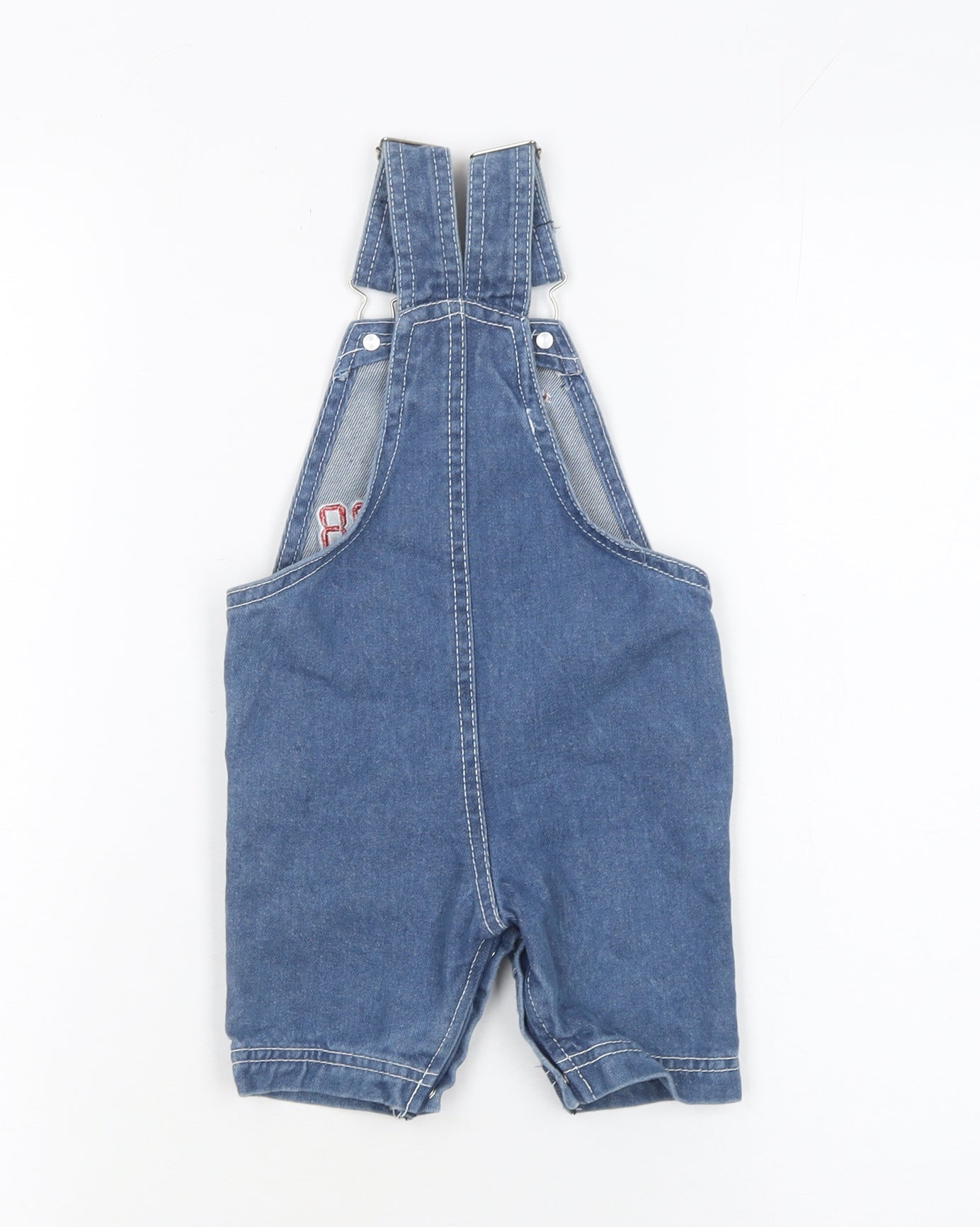 Lee Cooper Boys Blue Denim Romper 3-6 Months Adjustable Dungaree Style
