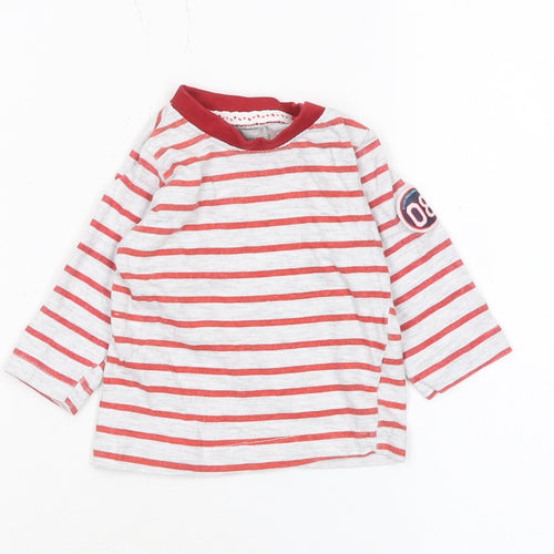 Lee Cooper Unisex Baby Red Striped Long Sleeve T-Shirt 3-6 Months Cotton
