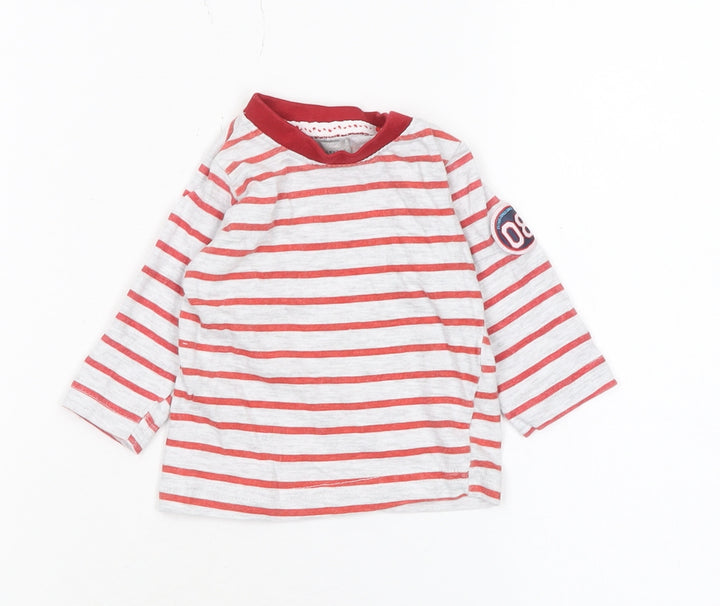 Lee Cooper Unisex Baby Red Striped Long Sleeve T-Shirt 3-6 Months Cotton