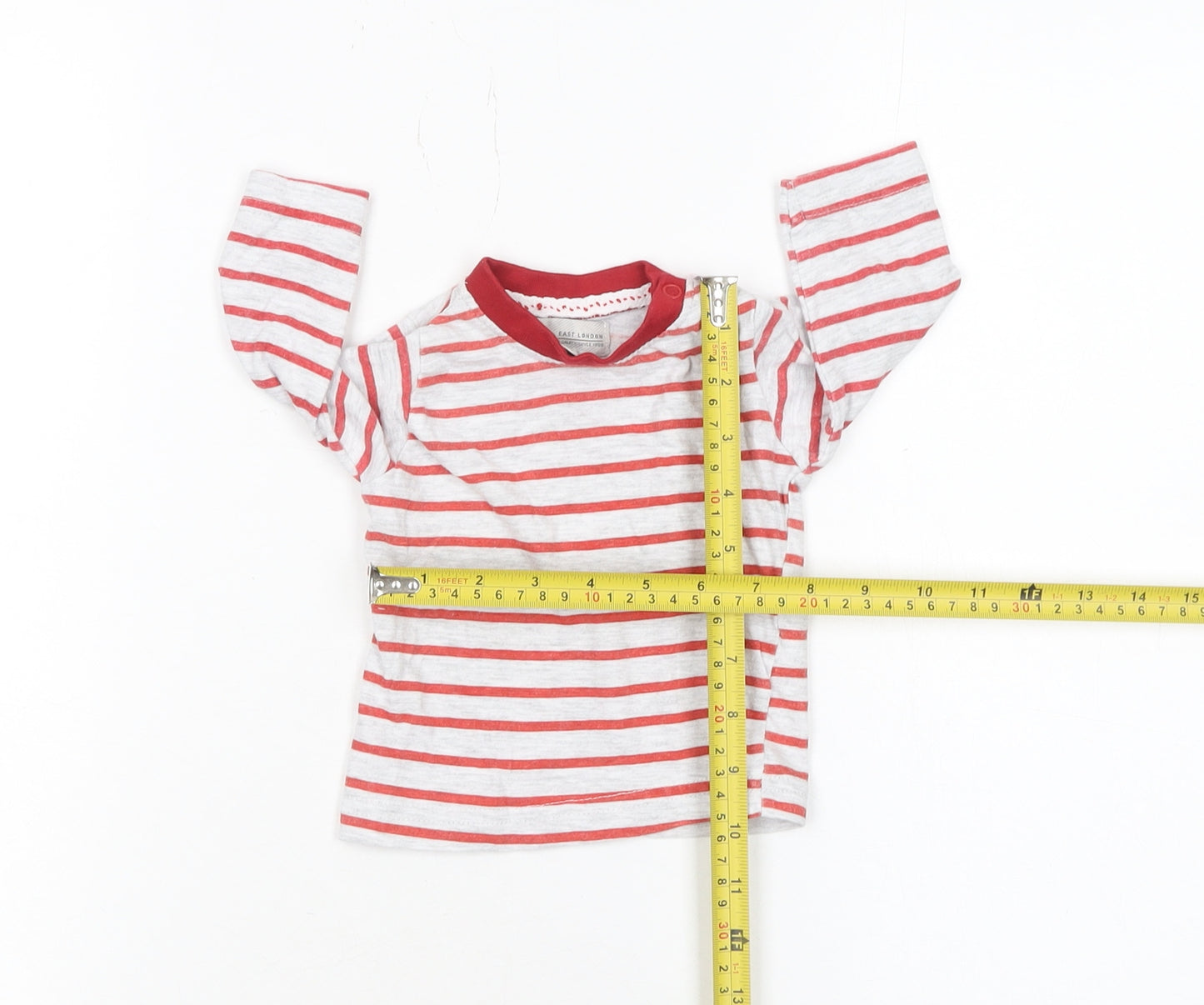 Lee Cooper Unisex Baby Red Striped Long Sleeve T-Shirt 3-6 Months Cotton