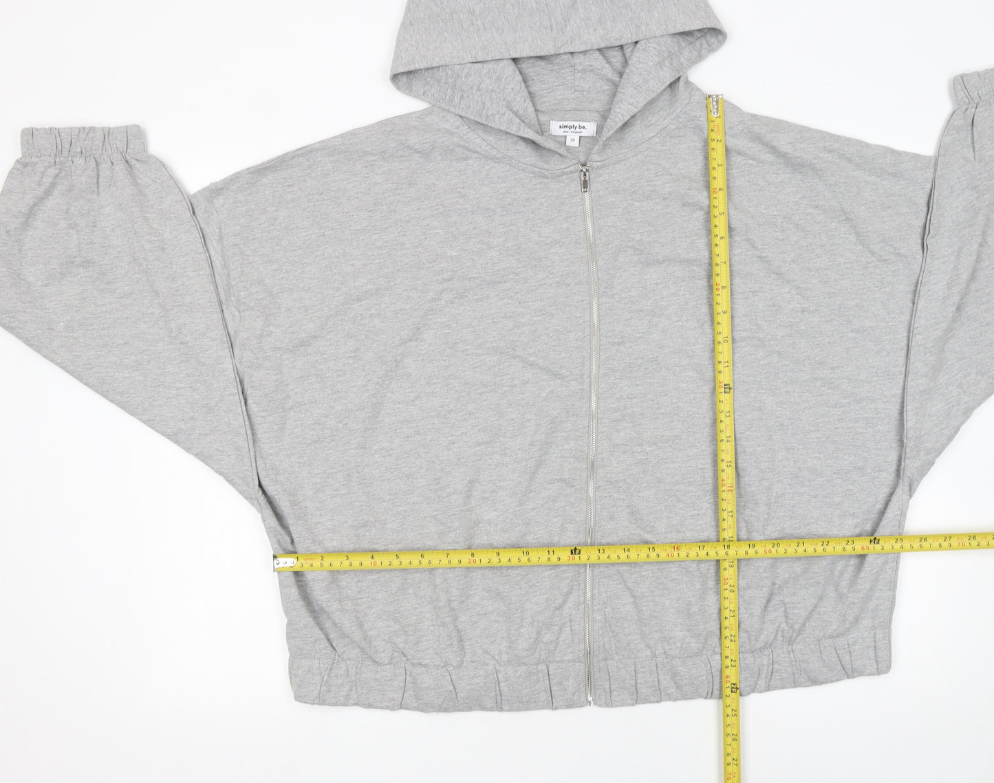 Simply Be Women’s Grey Full Zip Hooded Sweatshirt Size 28