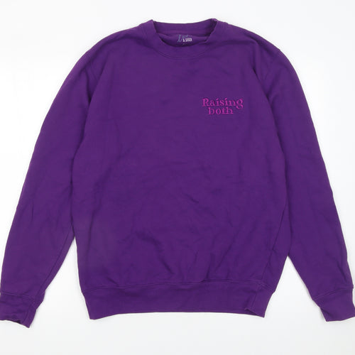 Ted & Stitch Women's Purple Cotton Blend Pullover Sweatshirt - Size M