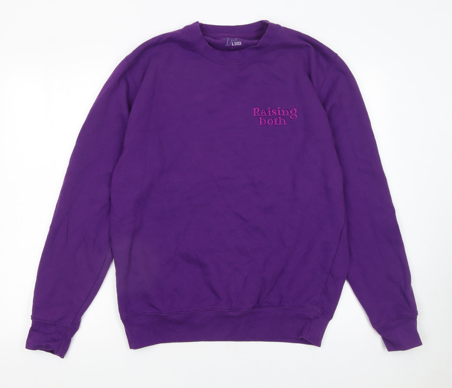 Ted & Stitch Women's Purple Cotton Blend Pullover Sweatshirt - Size M
