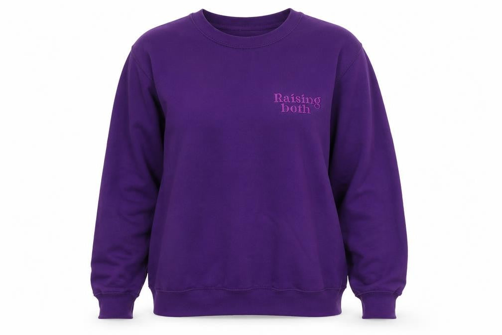 Front view of Ted & Stitch Women's Purple Cotton Blend Pullover Sweatshirt -, size M