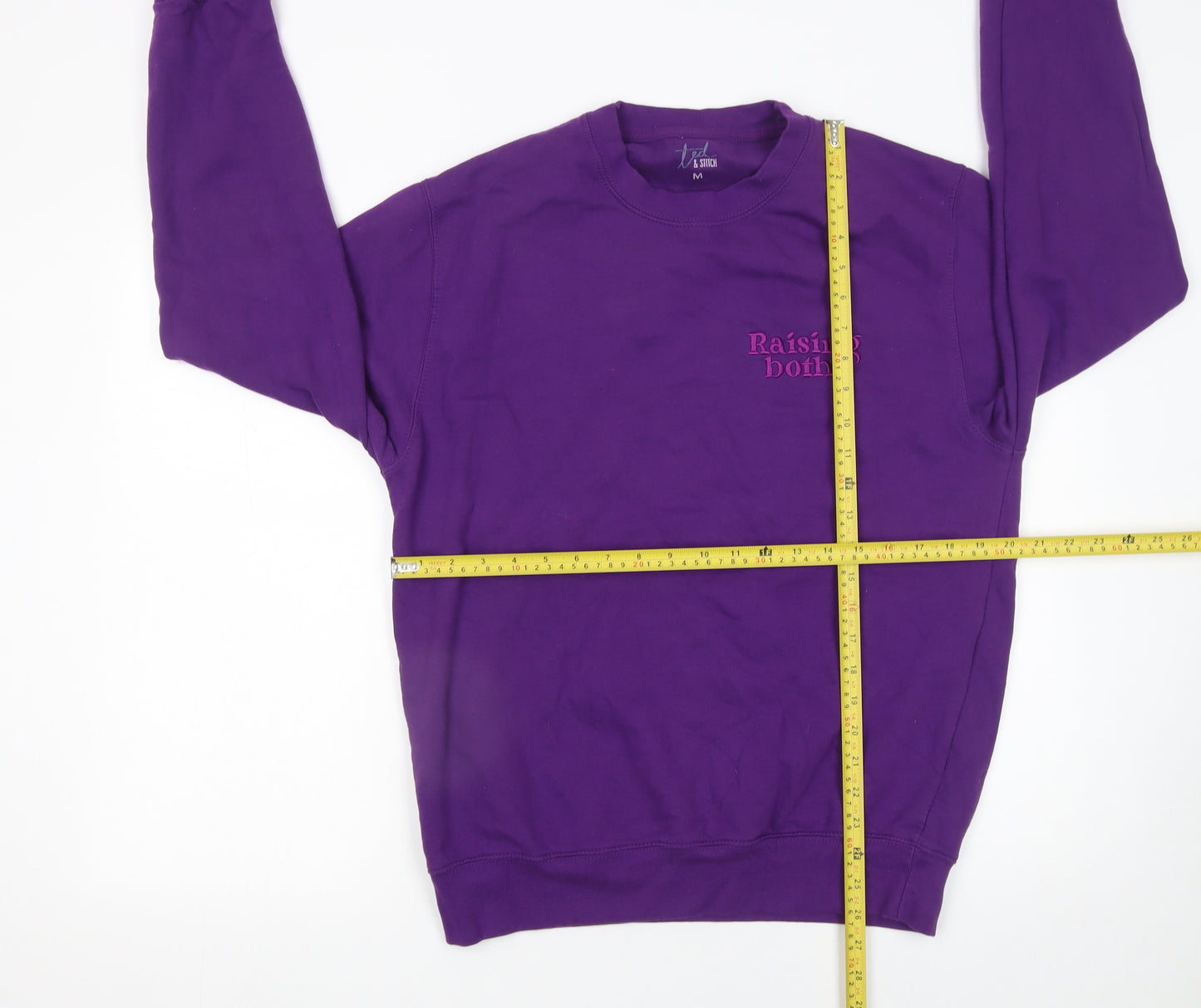 Ted & Stitch Women's Purple Cotton Blend Pullover Sweatshirt - Size M