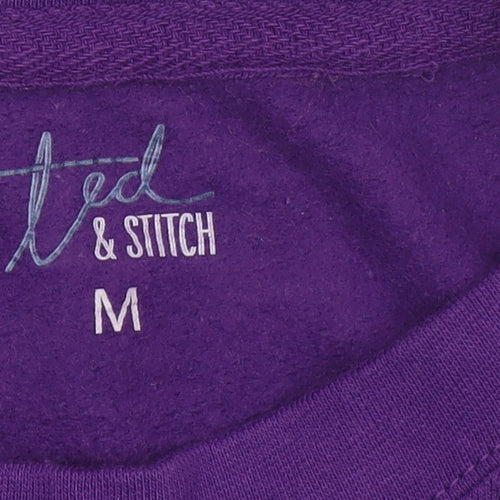 Ted & Stitch Women's Purple Cotton Blend Pullover Sweatshirt - Size M