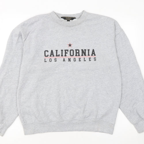 Lipsy Women Grey California Los Angeles Crew Neck Sweatshirt Size S