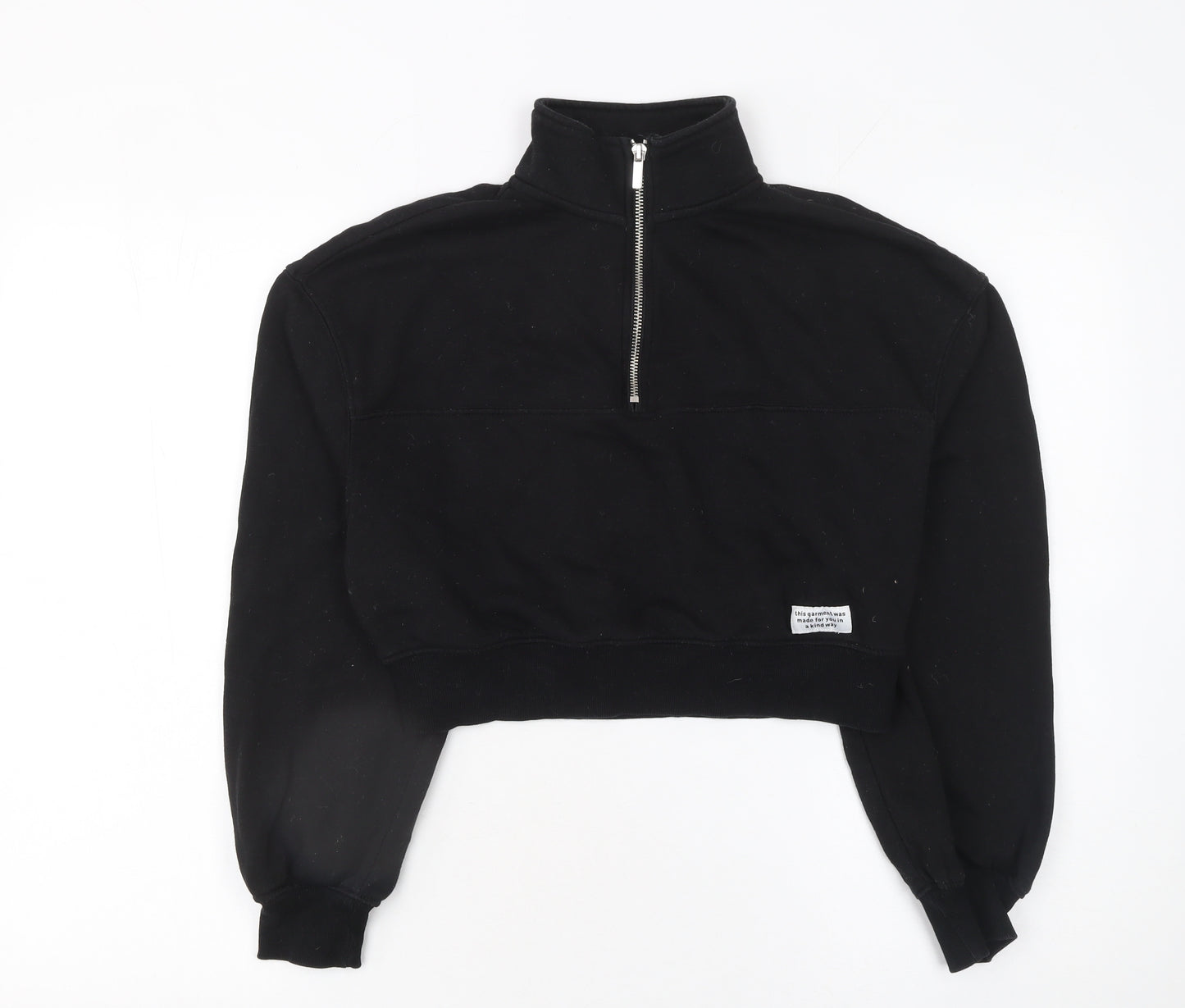 H&M Divided Women’s Black XS Half Zip Cropped Sweatshirt