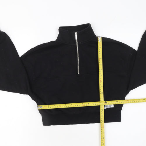 H&M Divided Women’s Black XS Half Zip Cropped Sweatshirt