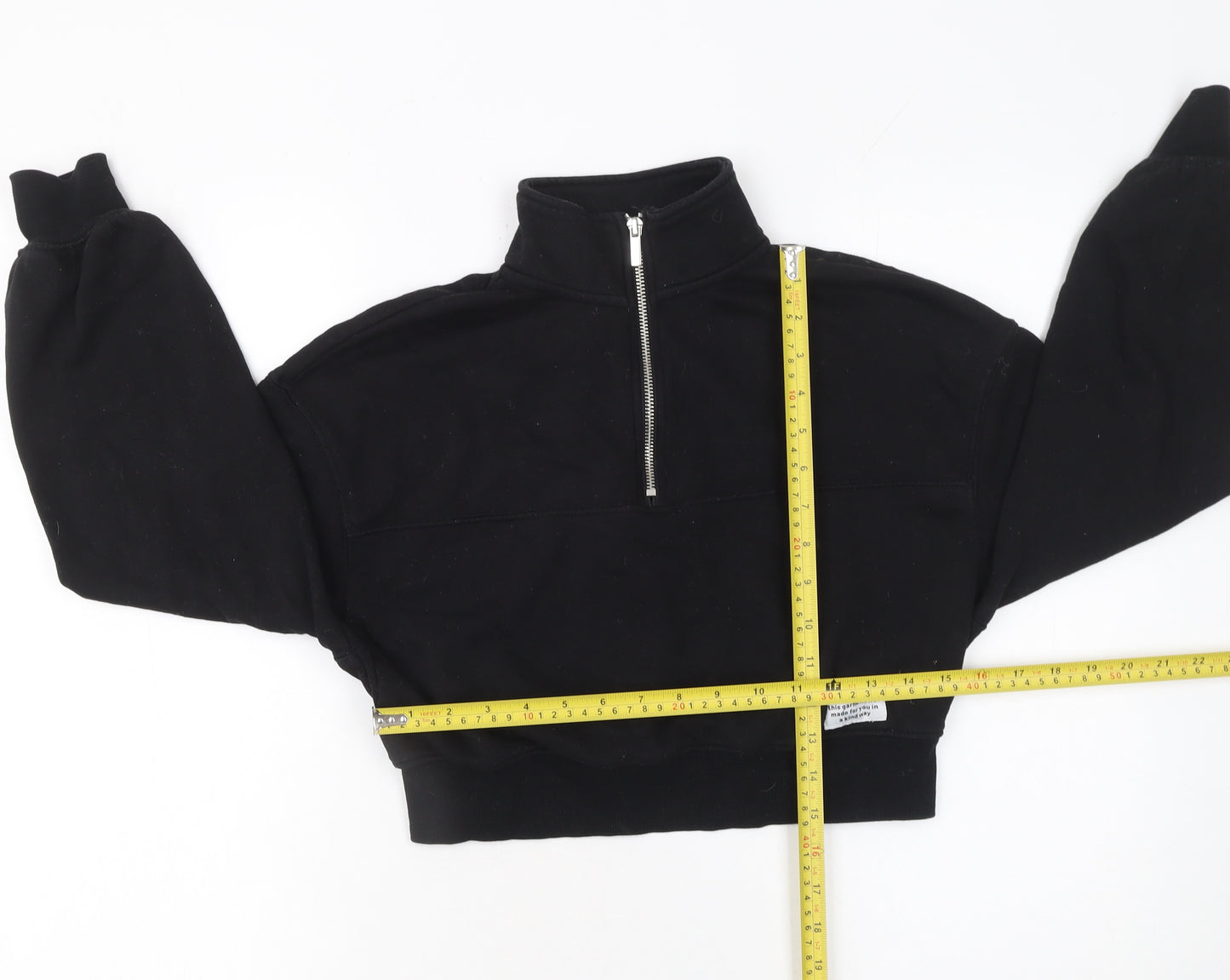 H&M Divided Women’s Black XS Half Zip Cropped Sweatshirt