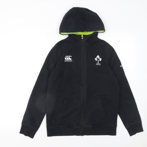 Canterbury Boys Black Full Zip Rugby Hoodie IRFU 14 Years