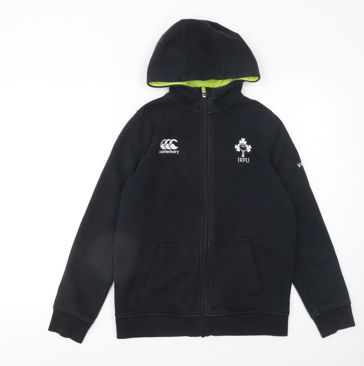 Canterbury Boys Black Full Zip Rugby Hoodie IRFU 14 Years