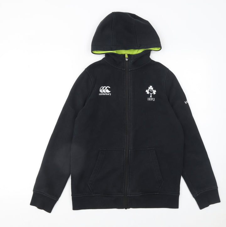 Canterbury Boys Black Full Zip Rugby Hoodie IRFU 14 Years