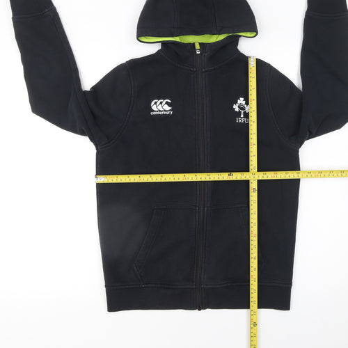 Canterbury Boys Black Full Zip Rugby Hoodie IRFU 14 Years