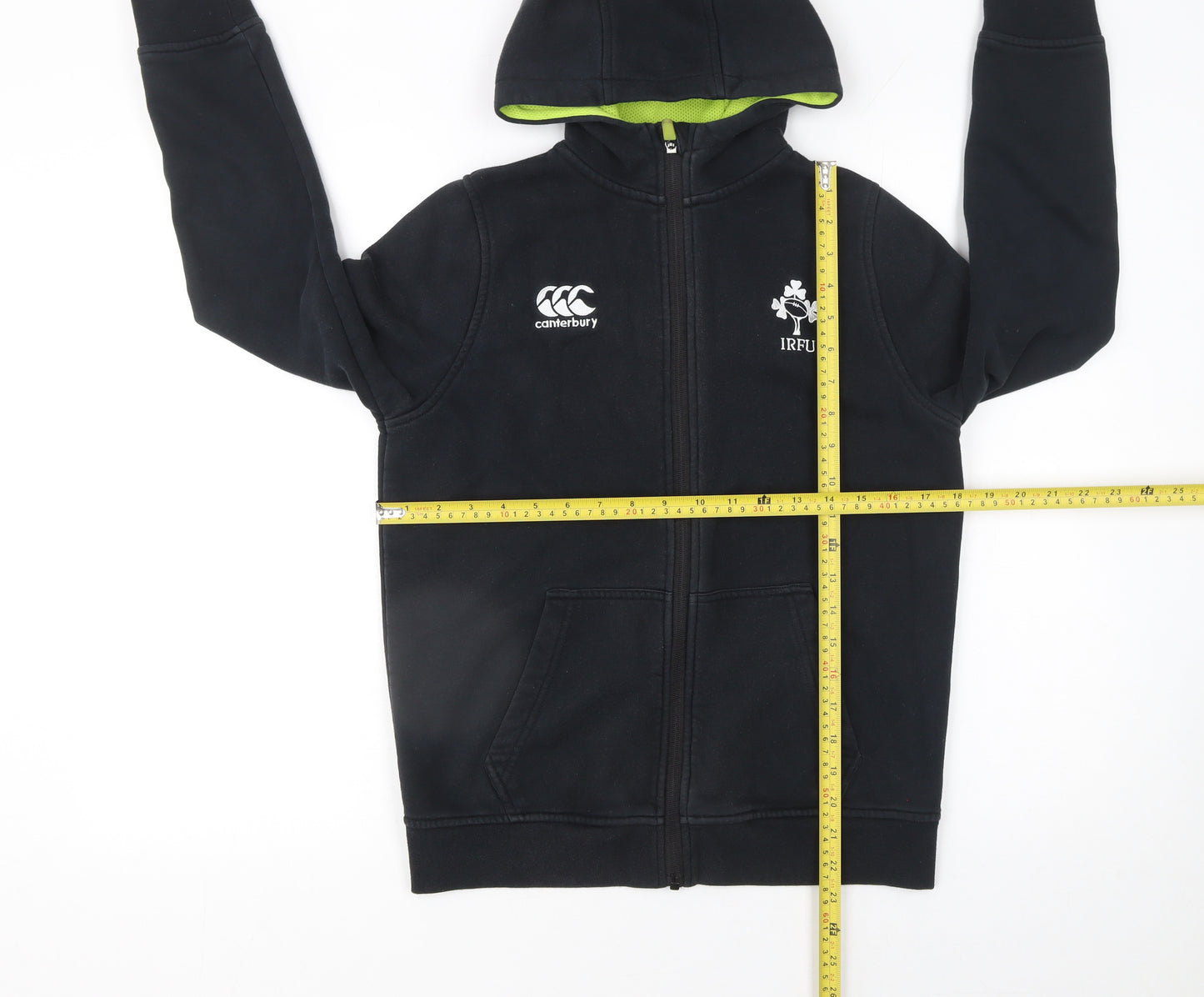 Canterbury Boys Black Full Zip Rugby Hoodie IRFU 14 Years